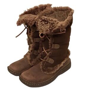 Born 10 Winter Suede Shearling Women’s Boots Brown Lace Up Cozy Warm